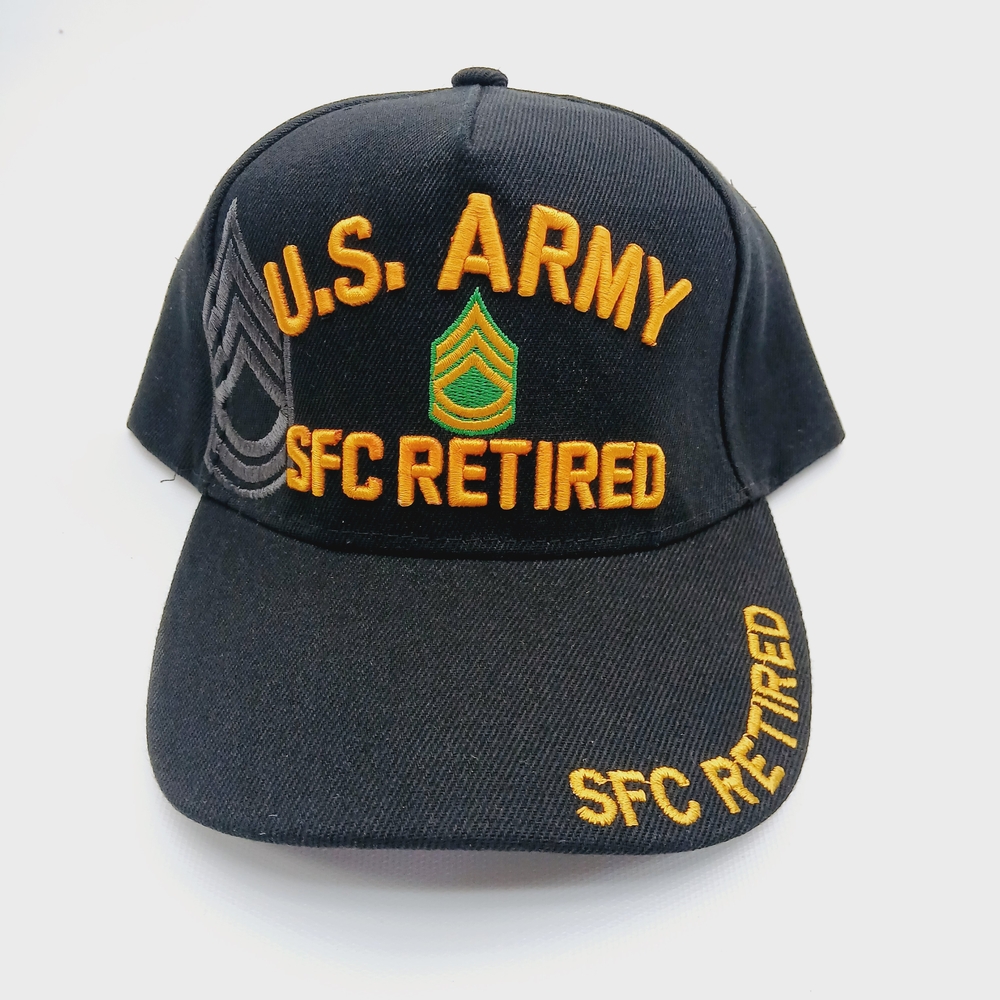 U.S. Army SFC Retired Black Cap